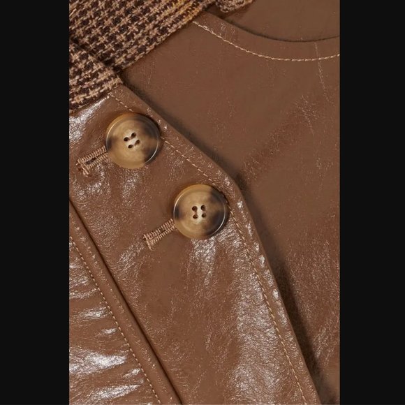 REJINA PYO Runway "Maggie" Checked Wool And Faux Leather Midi Skirt - Picture 8 of 12